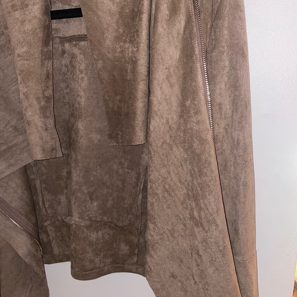 Women's Taupe Suede Jacket - Picture 3 of 13